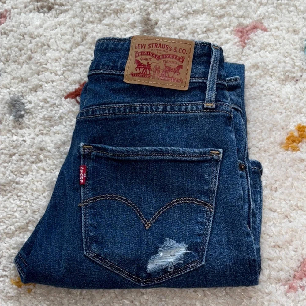 Levi’s 721 High-Rise Skinny Distressed Jeans Size 25 EUC - Picture 9 of 9